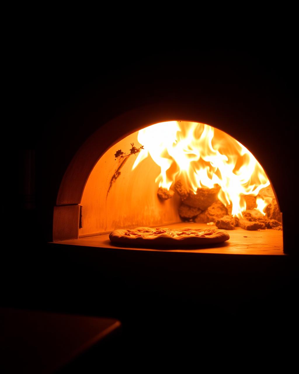 Holzofen mit Flammen